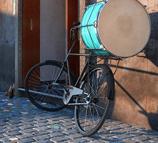 Fiesta Bike vintage drum 3d visualization