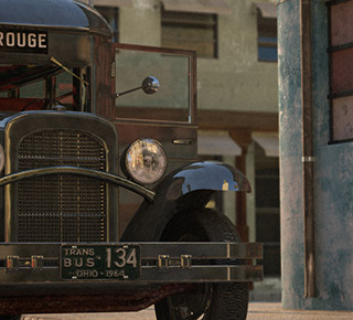 50's Scene vintage bus stop